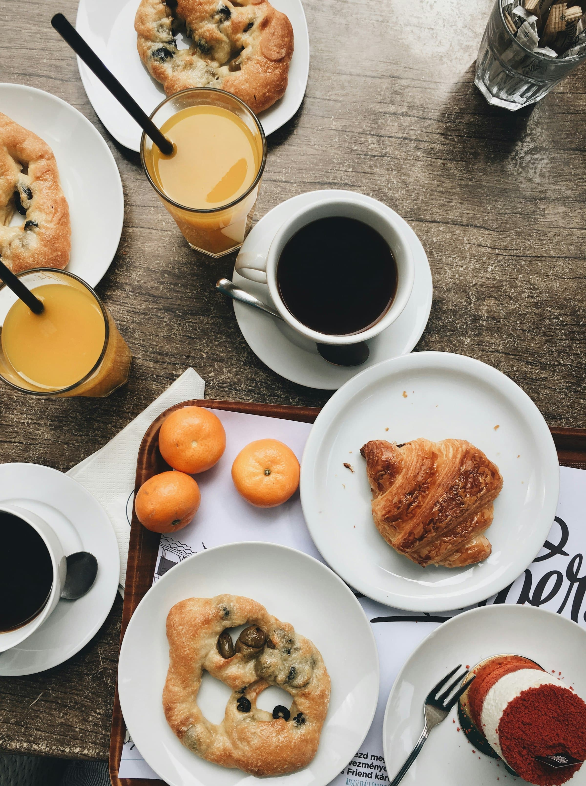 Bread, butter and jams for breakfast